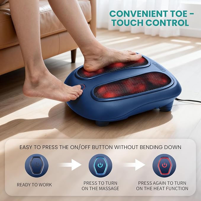 Nekteck Shiatsu Foot Massager with Heat for Neuropathy, Plantar Fasciitis - Image 4