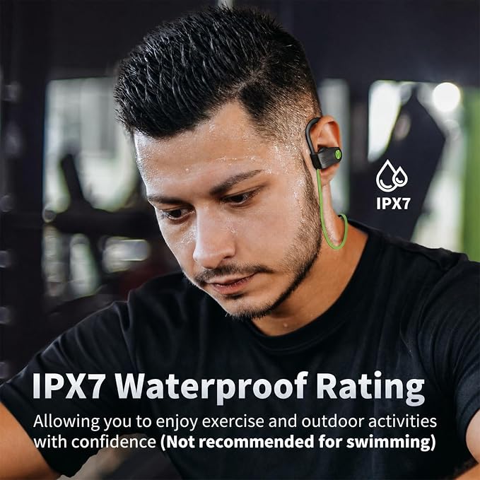JOYWISE Bluetooth Headphones, Wireless Earbuds IPX7 Waterproof for Gym | Bluetooth 5.3 Headphones with 16Hrs Playtime Stereo Bass Headsets with Mic Running Headsets with Earhooks for Sports Running - Image 4
