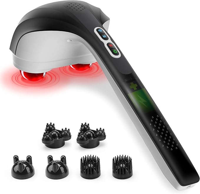 Snailax Handheld Massager, Cordless Percussion Back Massager with Heat by Snailax