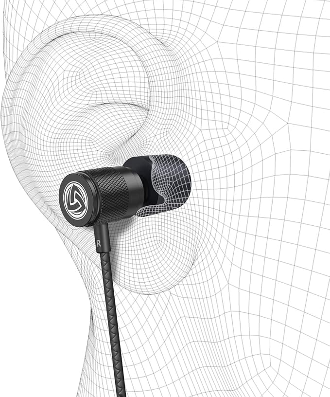 LUDOS Ultra Wired Earbuds in-Ear Headphones, 5 Years Warranty, Earphones with Microphone, Noise Isolating Ear Buds, Memory Foam for iPhone, Samsung, School Students, Kids, Women, Small Ears - Black - Image 7