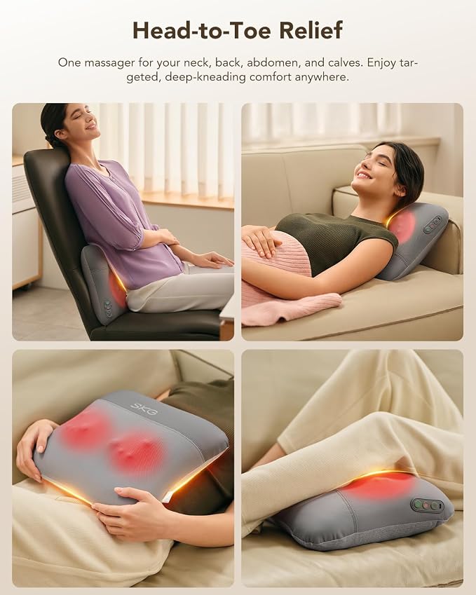 SKG VS500 Cordless Back Massager for Stress Relief Deep Tissue - Image 4
