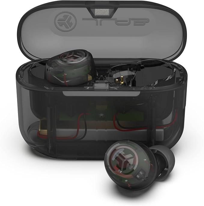 JLab Go Air Pop+, True Wireless Earbuds, Bluetooth Earbuds with Microphone, Dual Connect, EQ3 Sound, Clear | In-Ear Headphones, Bluetooth, Wireless Earbuds, Earbuds with Microphone, USB-C Charging Box, Dual Connect, EQ3 Sound by JLab