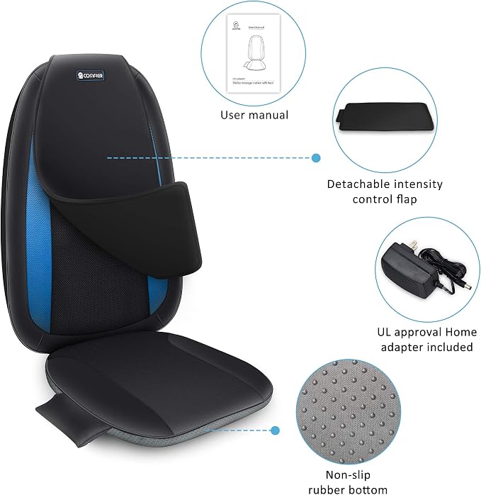 COMFIER Shiatsu Back Massager with Heat,Deep Tissue Kneading Massage Seat Cushion,Massage Chair Pad for Full Back,Body Massager for Home or Office Chair use - Image 4