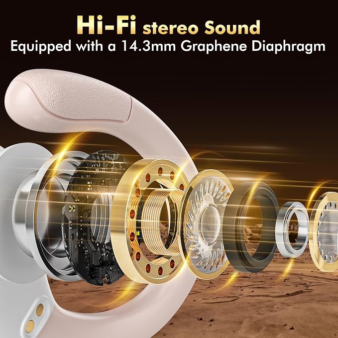 HAOYUYAN Sports Bluetooth Headphones, 80Hrs Playtime Wireless Earbuds with LED Power Display, IPX7 Waterproof Earphones for Workout/Running, Noise Canceling Headset Ear Buds - Image 3