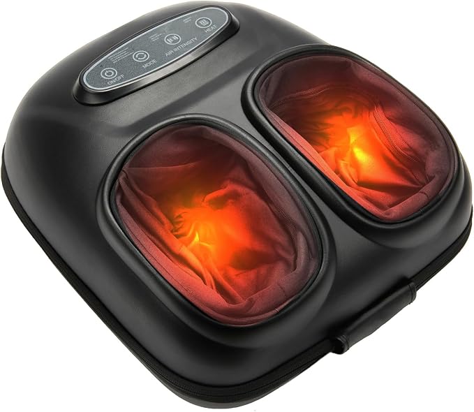 LINGTENG Foot Massager, Heated Foot Massager (Dark Gray) by LINGTENG