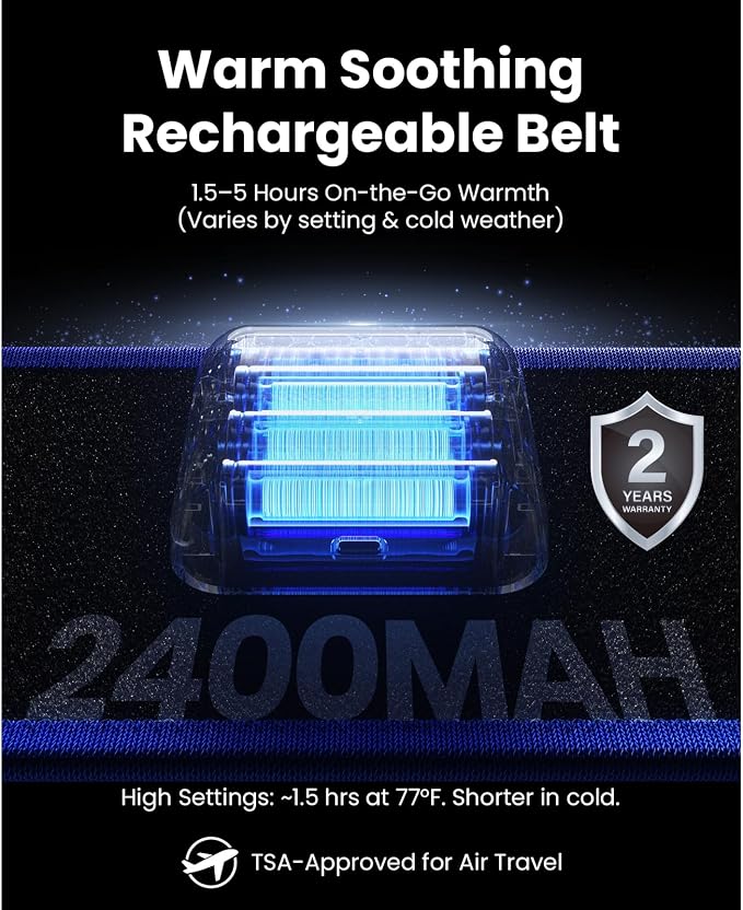 BOB AND BRAD ThermoRed Heating Pad Belt Massager for Lower Back Red Light - Image 8