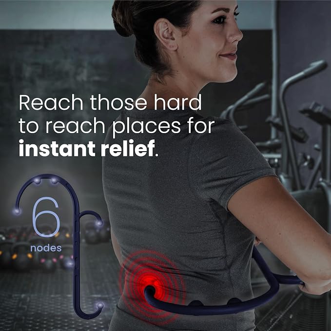 LiBa Back and Neck Massager Trigger Point Hook Therapy Tool Navy - Image 3