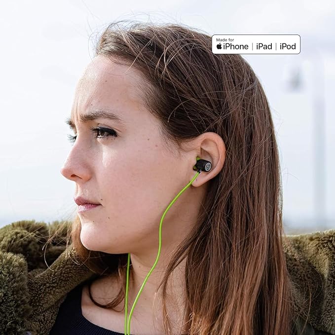 LUDOS Ultra iPhone Wired Headphones Earbuds Earphones with Lightning Connector Apple MFi Certified, 5 Years Warranty, for iPhone 14 13 12 11 Pro Max X XS XR 8 7 Plus with Microphone Control - Green - Image 9