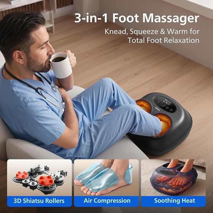 PHILIPS Foot Massager with Heat, Shiatsu Kneading & Air Compression - Image 3
