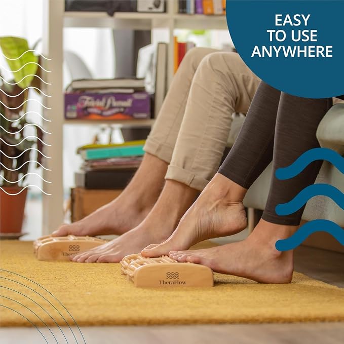 TheraFlow Foot Roller for Plantar Fasciitis Relief and Neuropathy Pain Relief for Feet - Wooden Foot Massager Roller Acupressure Tool with Reflexology Chart - Mom Gifts for Women and Men - Image 8