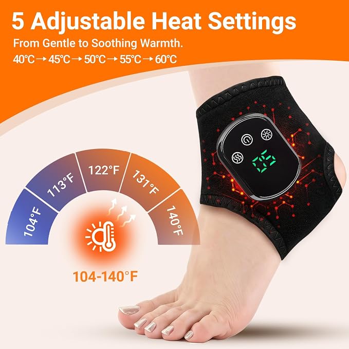 2026 Upgraded Foot Triple Method Massager - Cordless Heated Foot Massager with 5 Heat & 3 Vibration for Soreness Relief & Relaxation, Portable for Home, Office, Travel - Ideal Gift - 1-Pack Black - Image 3