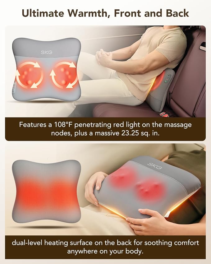 SKG VS500 Cordless Back Massager for Stress Relief Deep Tissue - Image 5