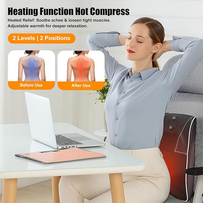 Shiatsu Neck and Back Massager with Heat,Neck Massager for Pain Relief deep Tissue,3D Kneading Massage Pillow for Back,Shoulder,Leg,Gifts for Mom,Dad,Women (Black) - Image 3