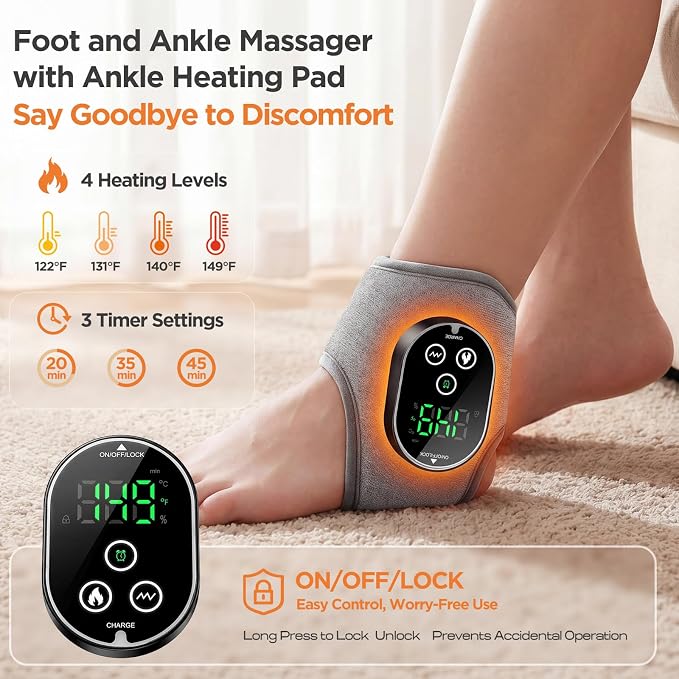 Cordless Foot Massager for Neuropathy Ankle Heating Pad with Massager - Image 2