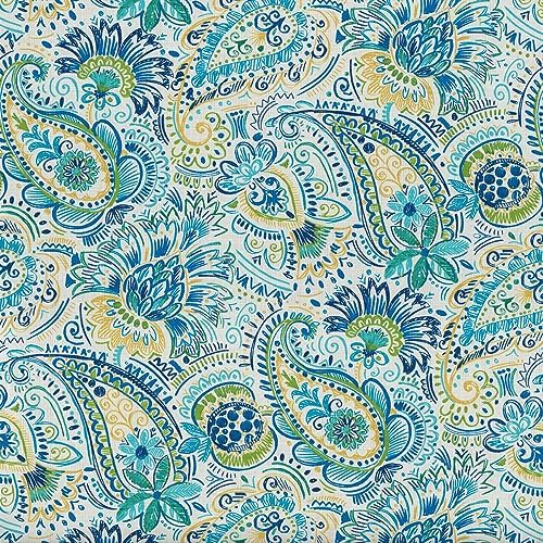 Pillow Perfect Paisley Indoor/Outdoor Accent Throw Pillow, Plush Fill, Weather, and Fade Resistant, Large Throw - 18.5" x 18.5", Blue/Yellow Gilford, 2 Count - Image 3