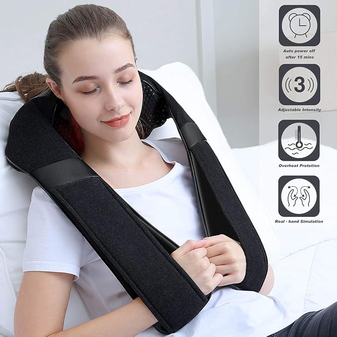 Shiatsu Neck Back & Shoulder Massager with Heat for Pain Relief Deep Tissue - Image 6