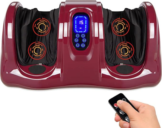 Best Choice Products Shiatsu Foot Massager for Pain Relief, Plantar Fasciitis, Neuropathy, Blood Circulation, Remote Control w/Compact Design - Burgundy by BestChoiceProducts