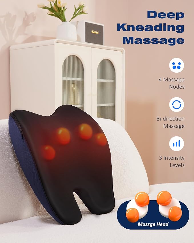 Shiatsu Neck and Back Massager with Heat, Neck and Shoulder Massagers, Deep Tissue Kneading Massage Pillow for Lower Back, Shoulder, Leg Muscle Pain Relief, Relax Christmas Gift for Woman Man Dad Mom - Image 5