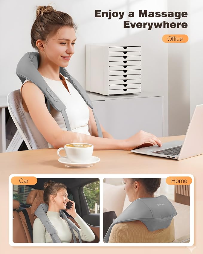 KNQZE Cordless Neck Massager for Pain Relief Deep Tissue with Heat - Image 6