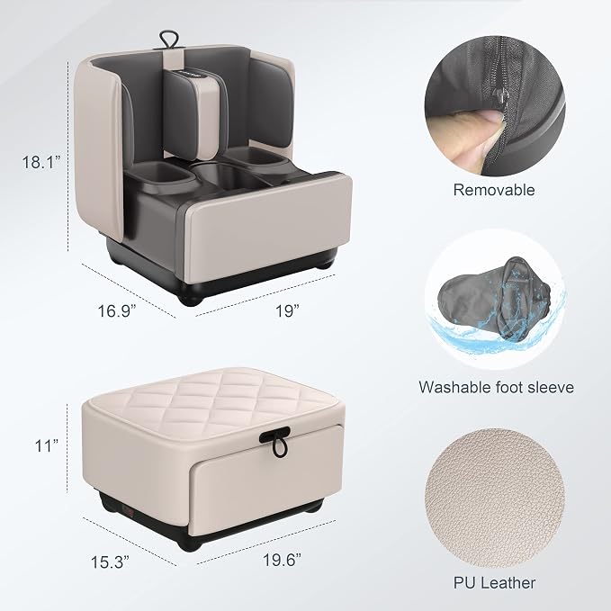 COMFIER 2-in-1 Shiatsu Foot Massager&Foot Rest,Foot and Calf Massager with APP Control,Heated Feet Massager for Foot Pain Relief,Gifts for Men Women - Image 8