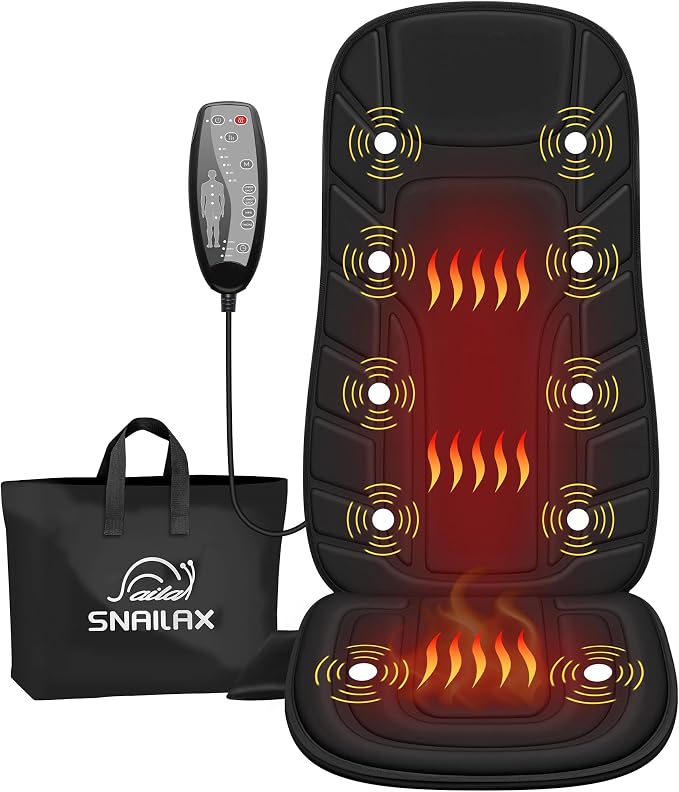 Snailax Back Massager with Heat, Vibration Massage Chair Pad, Seat Cushion by Snailax