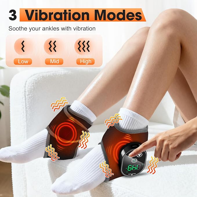2PCS Cordless Ankle Heating Pads, Foot and Ankle Massager for Pain Relief - Image 4