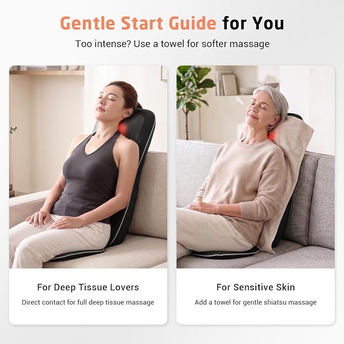 Mynt Shiatsu Neck & Back Massager for Chair, Deep Tissue Kneading Chair Pad - Image 4