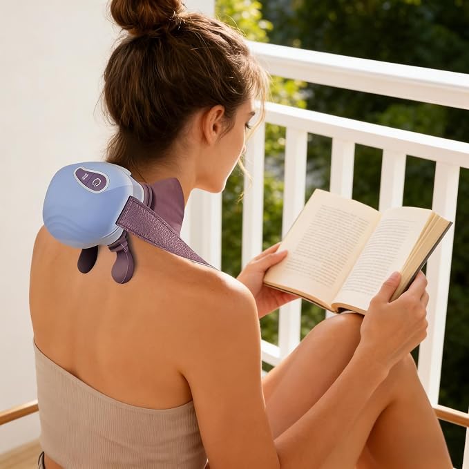Bionic Heated Massager, Portable Shiatsu Neck and Back Massager, Electric Deep Tissue 4D Kneading Massage, Simulated Human Hand Design for Pain Relief and Muscle Relax (073blue) - Image 3