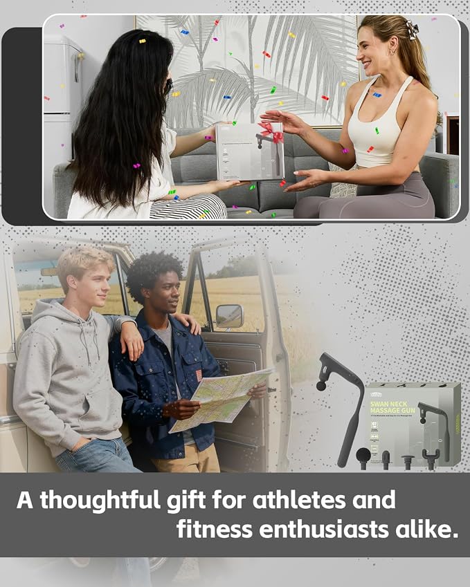3-in-1 Massage Gun, Deep Tissue Percussion Massager with Extended Handle for Back Pain Relief, Portable for Gym/Office/Home, FSA-HSA Eligible - Image 8