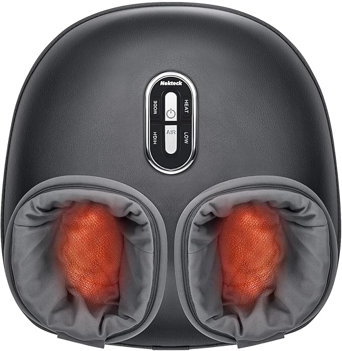 Nekteck Shiatsu Foot Massager with Heat [2026 Upgraded], 3 Modes Deep Kneading Therapy Air Compression, Feet Massage for Plantar Fasciitis, Relaxation Gifts for Men Women Mom Dad Birthday by Nekteck