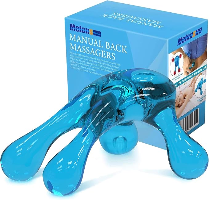 Melonsun Palm Massage Tool - Handheld Four-Point Deep Tissue Massager for Trigger Point, Neck Back Shoulder Pain Relief, Self Massage Between Shoulder Blades, No Therapist Needed by Melonsun