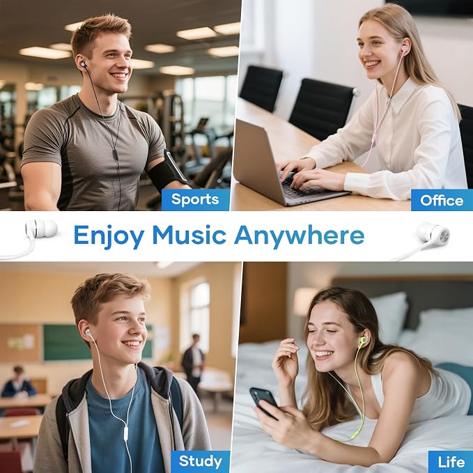 LWZCAM Wired Earbud 5 Pack with USB-C Stereo Headphones with Microphone | Works with iPad, Android, USB-C devices. Ideal for work, travel, gaming. In-ear fit, tangle-free cord, clear sound - Image 2
