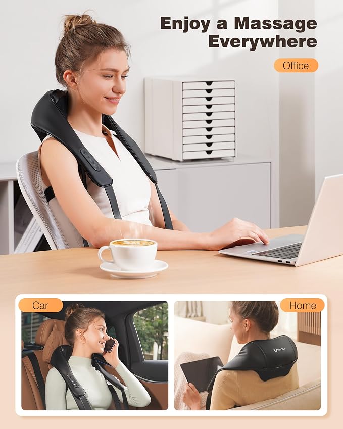 Cordless Neck and Shoulder Massager for Pain Relief Deep Tissue with Heat - Image 8