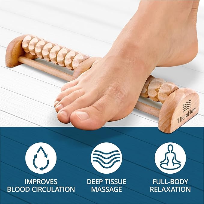 TheraFlow Small Dual Foot Massager for Neuropathy - for Plantar Fasciitis Relief - Foot Roller for Foot Pain Relief | Feet Massager for Pain Relief and Circulation - Ideal Gifts for Mom - Image 2