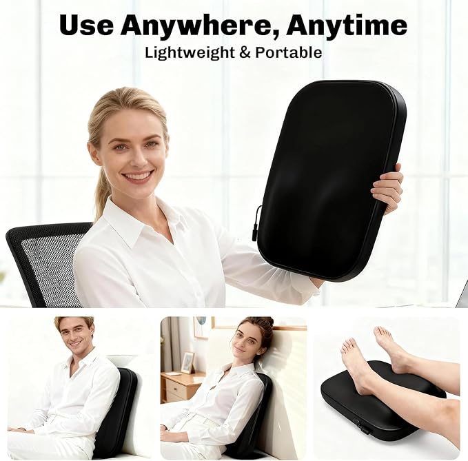 Solucky Back Massager for Pain Relief Deep Tissue, Back Massager with Heat, Deep Kneading Massage for Back, Adjustable Intensity & Dual Modes, Red Light Heating Therapy, 12V Corded for Home & Office - Image 5