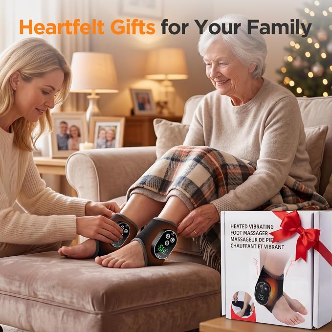 2-Pack Heated Ankle Massager, Cordless Foot Massager & Ankle Heating Pad - Image 7
