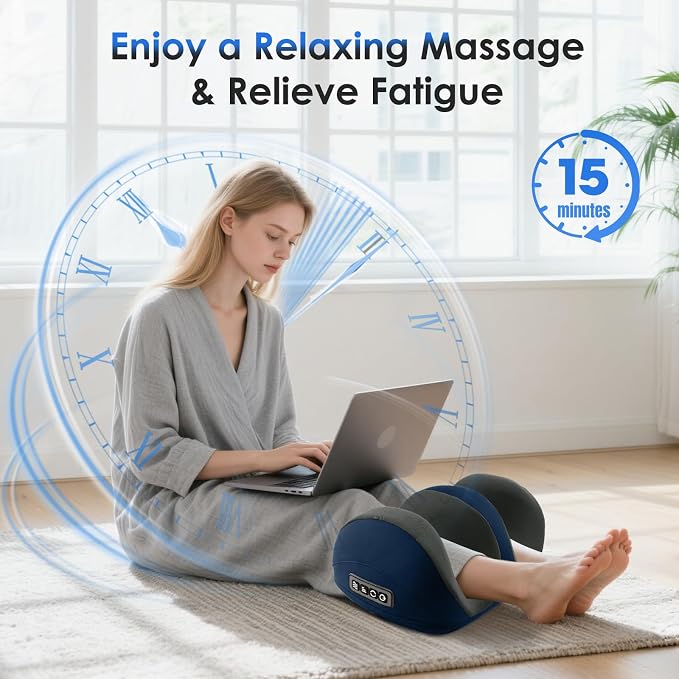 Shiatsu Foot Massager, Foot and Calf Massager with Heat, Blue - Image 6