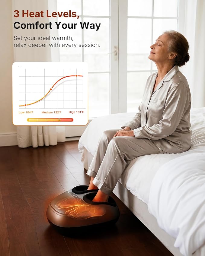 KNQZE Shiatsu Foot Massager with Heat for Plantar Fasciitis, Birthday Gifts - Image 4