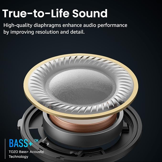 TOZO A1 Wireless Earbuds Bluetooth 5.3 Light Weight in Ear Headphones | IPX5 Waterproof,2 Mics for AI Calls,Immersive Premium Sound Bass Headset with Charging Case,32 EQ via App Black - Image 9