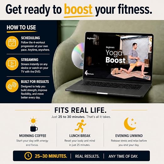 Yoga Boost – Beginners Yoga for Men & Women For Those Who Don't Normally Do Yoga | Build Strength, Improve Mobility & Soothe Sore Muscles, Even If You Can't Touch Your Toes | For Stiff Bodies & Busy Lives Of All Ages - Image 7