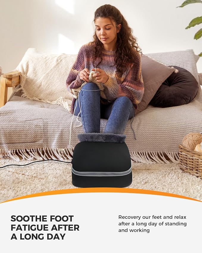 CooCoCo Shiatsu Foot Massager with Heat - Kneading Feet Massager Machine Cushion or Foot Warmer, Massagers for Back and Foot Relief - Image 4