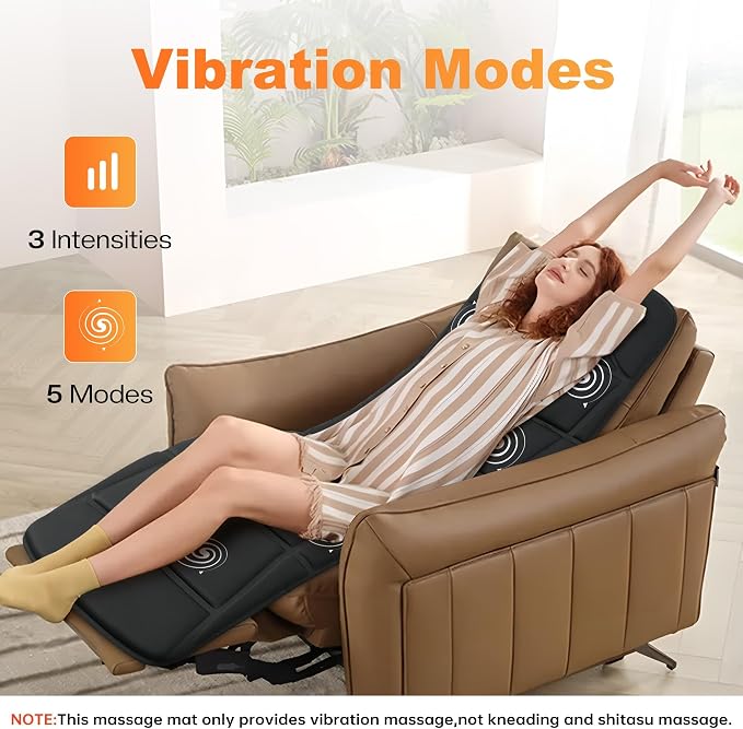 CILI Full Body Massage Mat with Heat, Upgrade Graphene Heating Vibration Back Massage Pad, Full Body Massager for Bed Chair Sofa, Massage Mattress Pad, Ideal Gifts for Mom Dad - Image 4