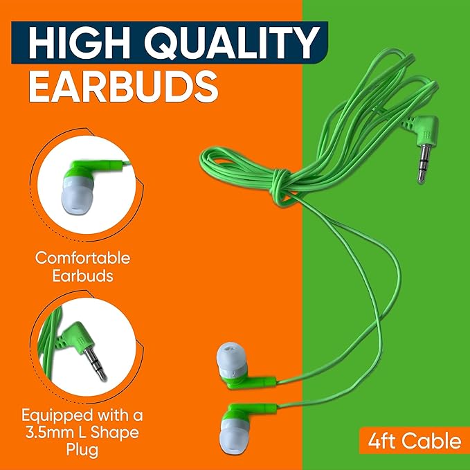 1000 Pack Bulk Wired Earbuds, In Ear Headphones with 3.5mm Jack, 4ft Tangle Free Cable, Comfortable Fit, Affordable and Cost Effective, Ideal for School Classroom Testing Students Events Groups, Black - Image 3