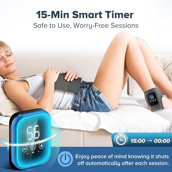 Cordless Ankle Massager with Heat, Ankle Heating Pad with Massage, Rechargeable Heated Ankle Wrap for Pain Relief, Foot and Ankle Massager, FSA or HSA, Grey - Image 5