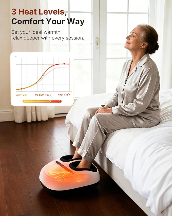 KNQZE Shiatsu Foot Massager with Heat for Plantar Fasciitis, Birthday Gifts - Image 4