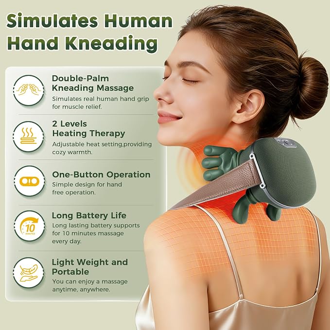 Heated Neck Massager Electric Shoulder and Back Tissue Massager - Image 2