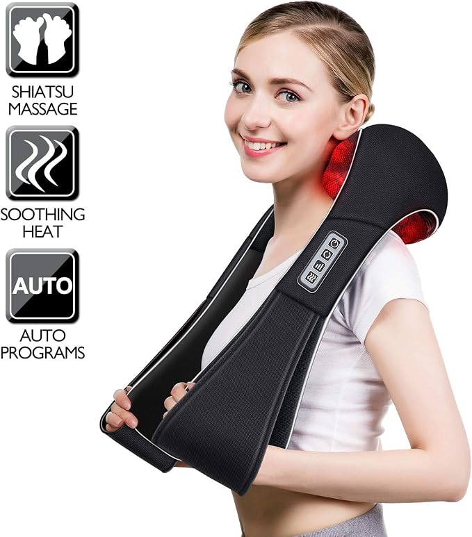 VIKTOR JURGEN Christmas Women Men Gifts, Shiatsu Neck and Shoulder Massager with Heat Deep Tissue Kneading Sports Recovery Massagers for Back, Relaxation Gift for Dad, Mom, Husband, Wife, Him, Her - Image 5