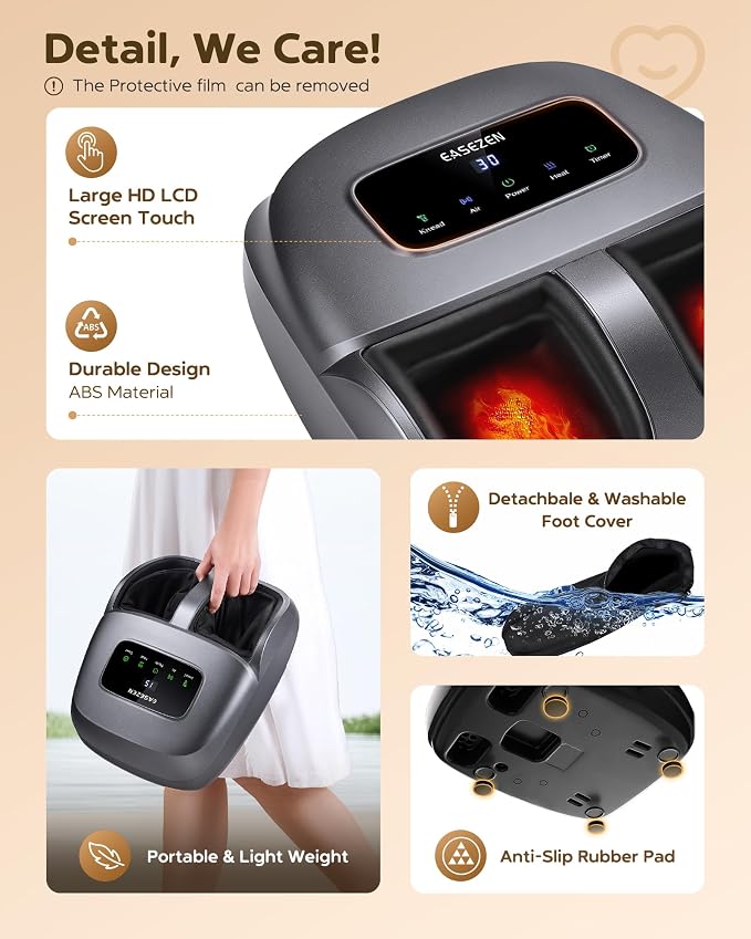 EaseZen Foot Massager with Heat for Neuropathy Plantar Fasciitis Relief - Image 5