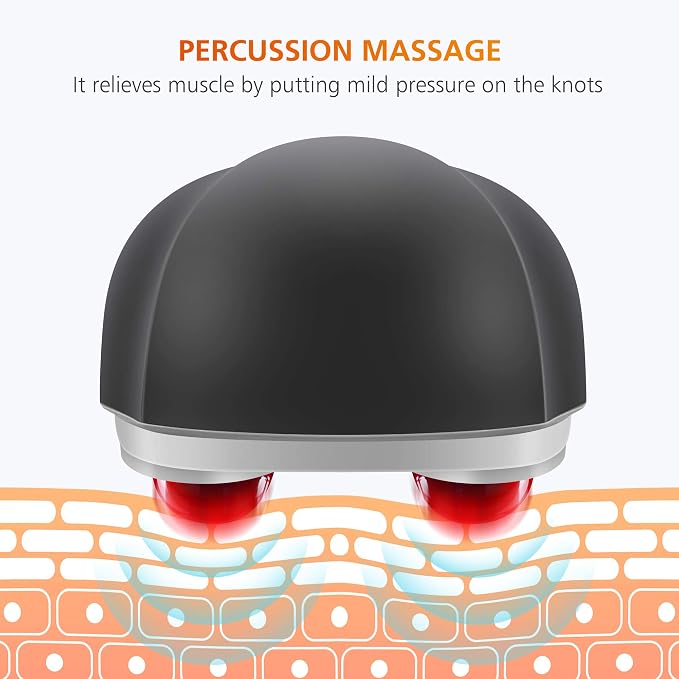 Snailax Handheld Massager, Cordless Percussion Back Massager with Heat - Image 3
