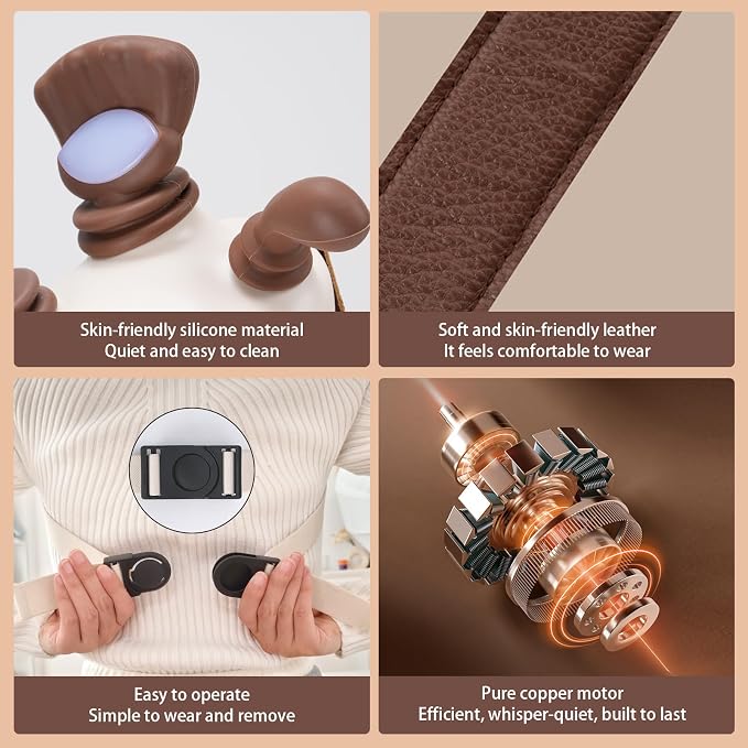 Neck and Shoulder Massager with Hands,Wireless Portable Deep Tissue Massage for Neck, 4D Bionic Real Touch Shiatsu Hand Massager, Rechargeable Cervical Electric Massager for Home Office - Image 7